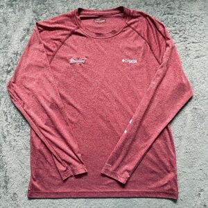 Men’s Large Columbia PFG Terminal Tackle Long Sleeve Fishing Shirt UPF 50 Red